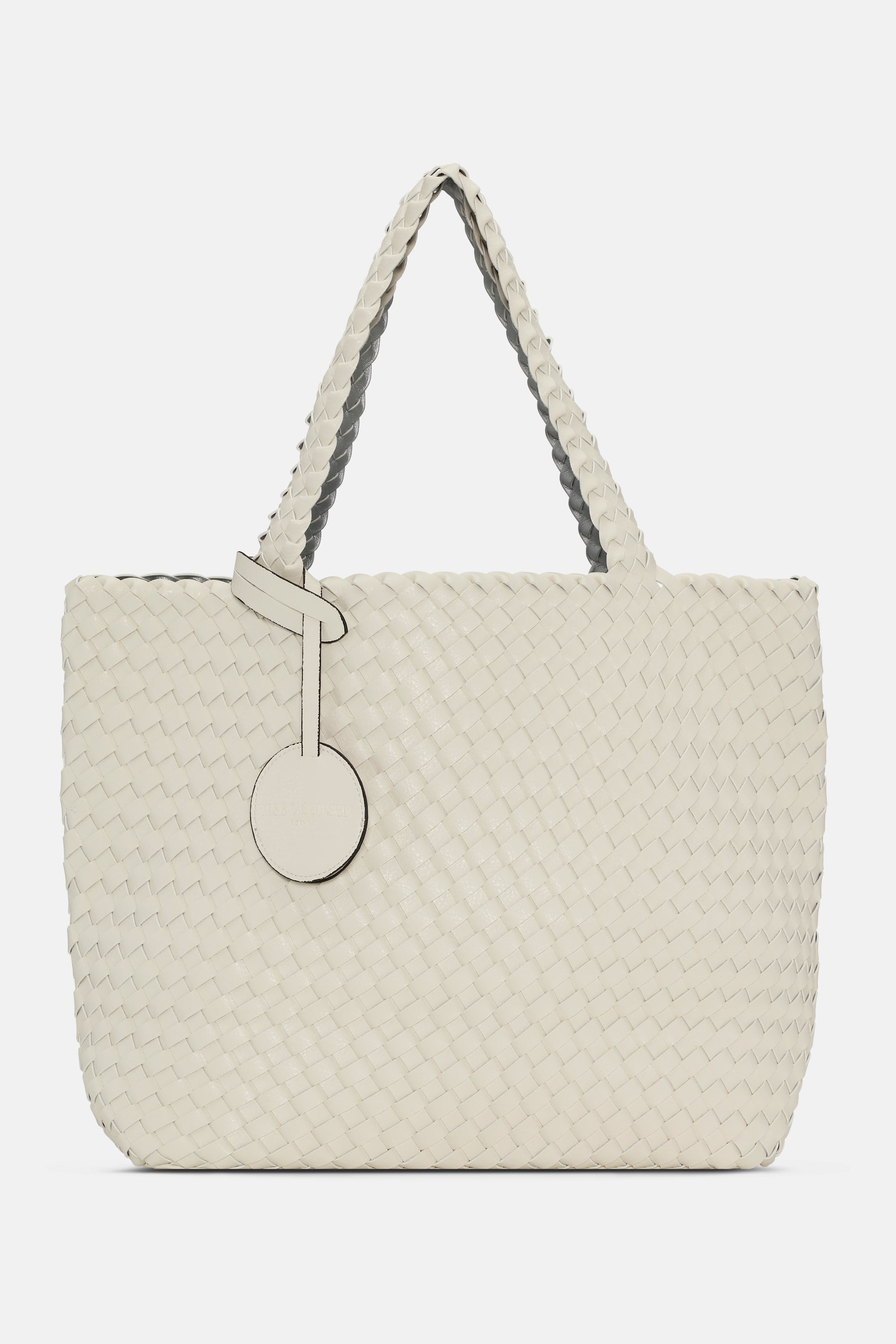 Tote Bag Braided - Egg White Silver